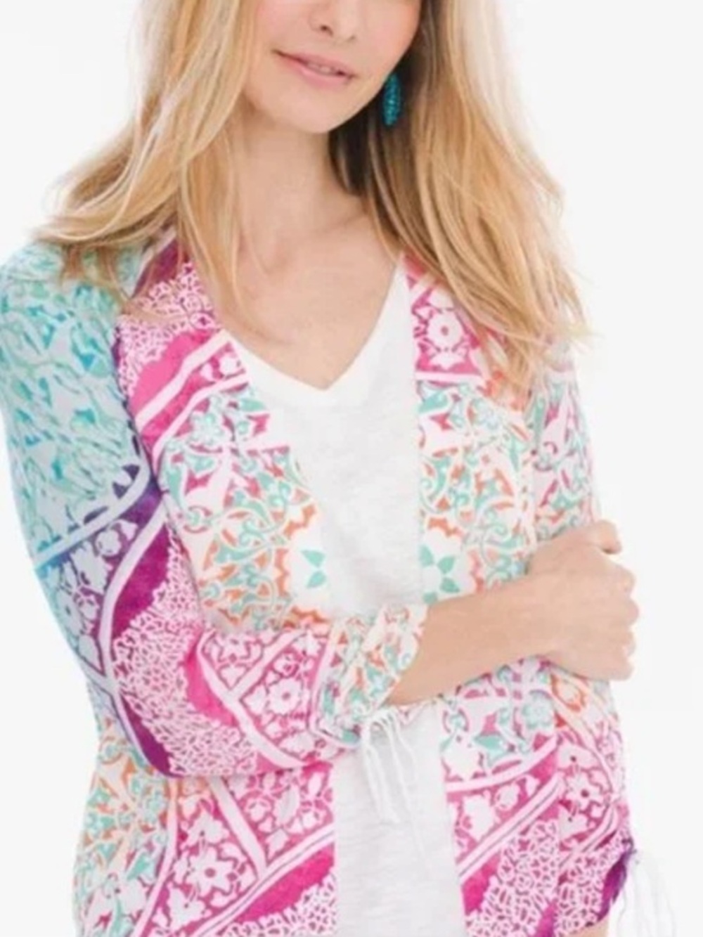 Chico’s multicolor cardigan sweater nwt new